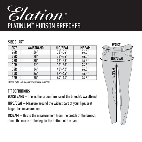 Elation Platinum Hudson Full Seat Breech Grey/Mauve 26R Horse Riding Pants - Picture 2 of 7
